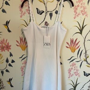 ZARA White Sleeveless Dress